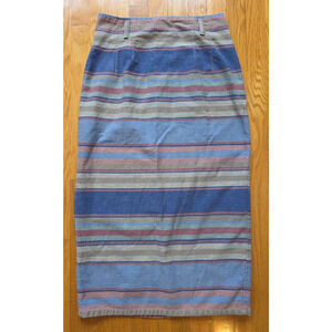 VTG Vivaldi Jeanswear Southwestern Denim Skirt Sz 10 USA 100% Cotton Boho